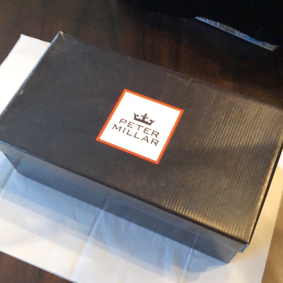 Peter Millar Croc emboss leather equestrian toggle bit detail comfy loafers+box - Picture 10 of 10